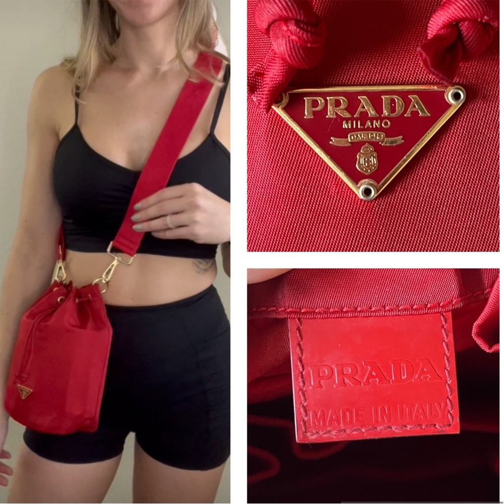 Prada Nylon drawstring crossbody bag
